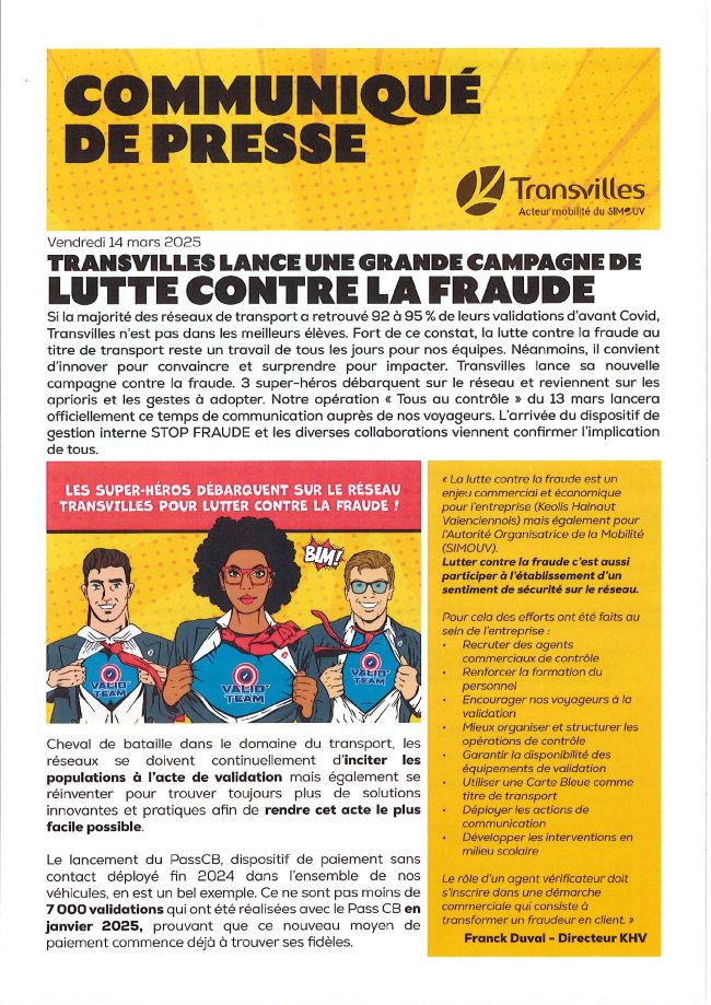 communiqué de presse transvilles
