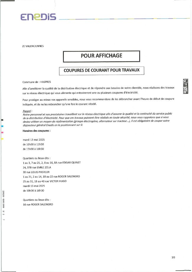 COUPURE COURANT