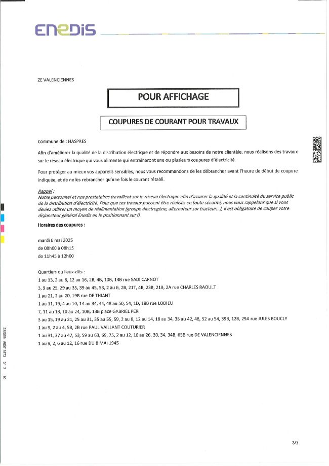 COUPURE COURANT