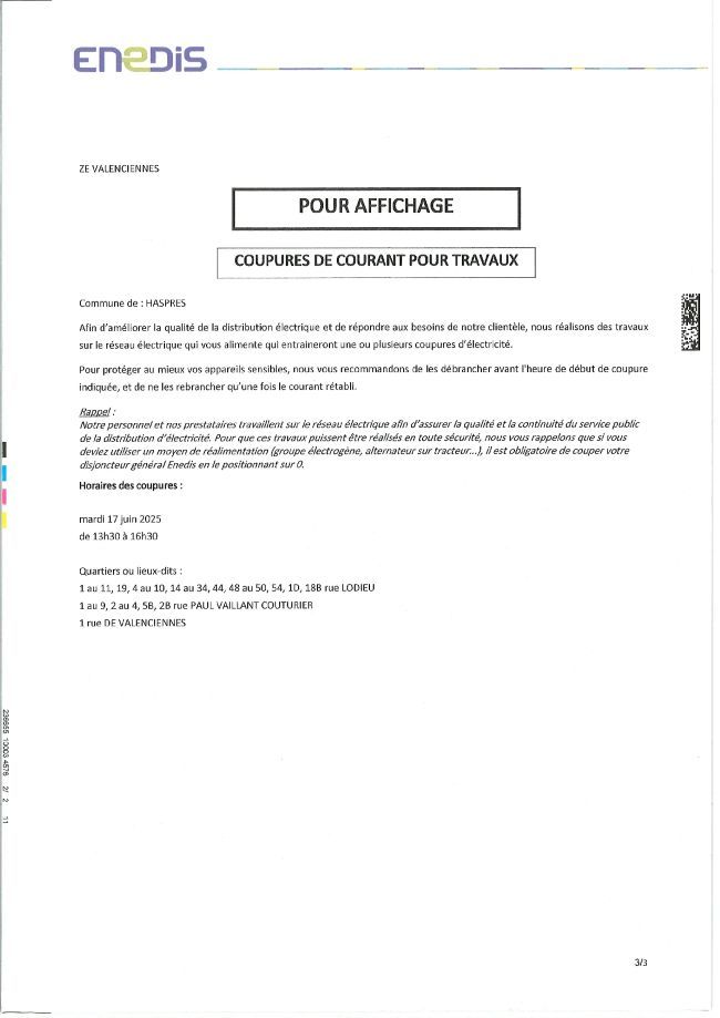COUPURE COURANT