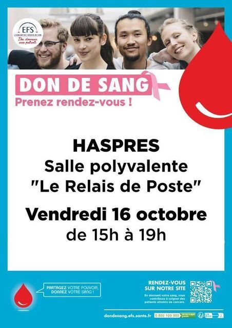 Don de sang du 16 octobre 2026